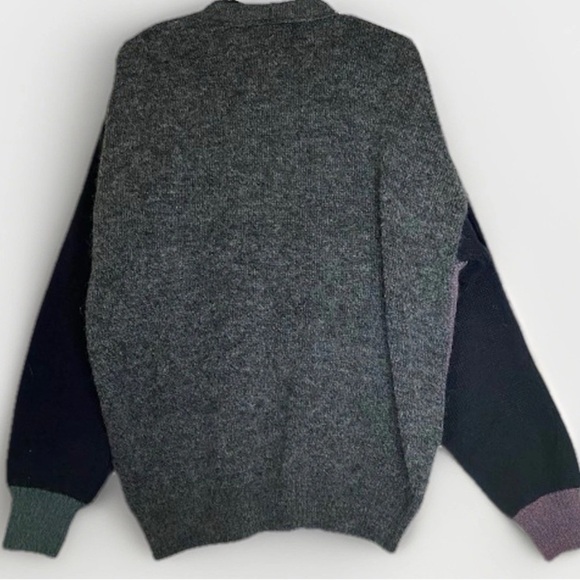 Leo Chevalier Vintage Embroidered Wool Cardigan Mens Sz M Hockey Dog Sports - Picture 2 of 7